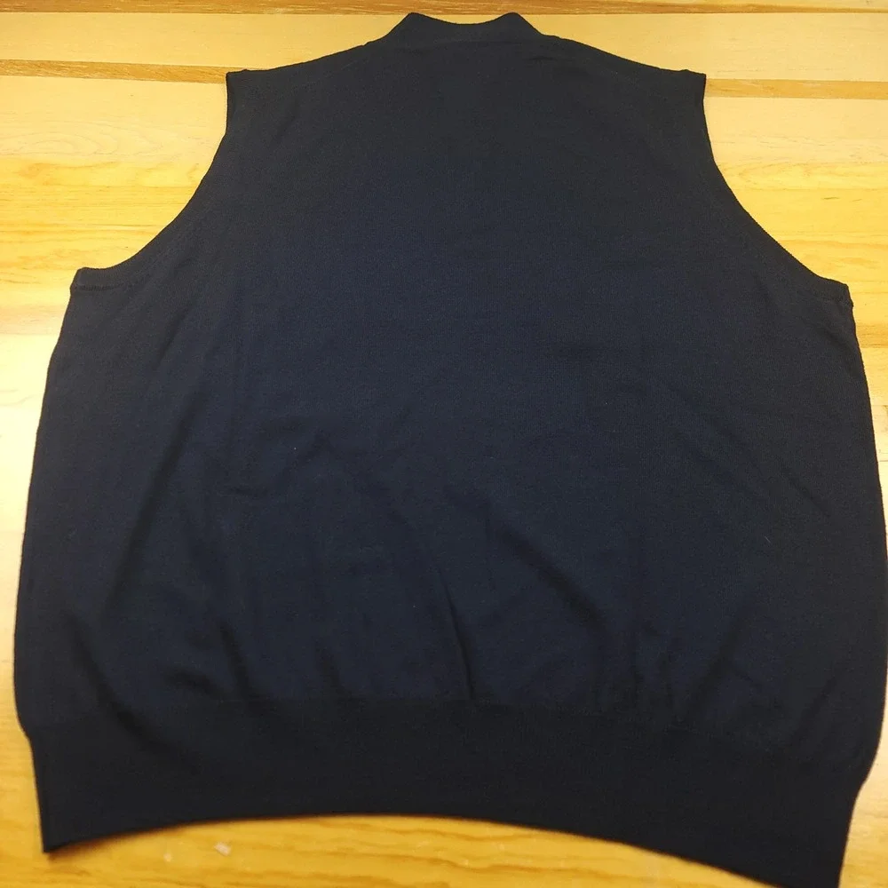 Peter Millar Navy 100% Merino Wool Quarter Zip Sweater Vest XL SU‎ Logo Golf